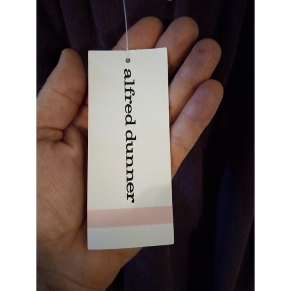 Purple Pull On Pants Alfred Dunner Pockets Straight Leg Textured Soft NWT 10 - Picture 7 of 9